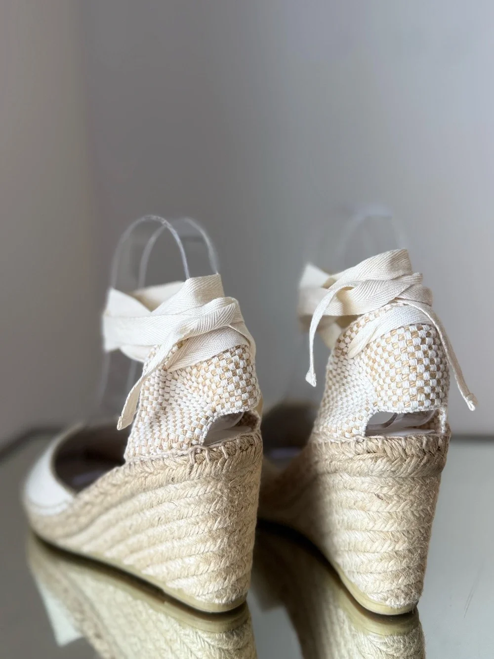 Prada Linen Espadrille Wedge Sandals $850 36